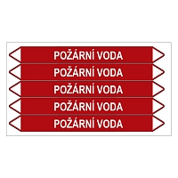 Značení potrubí, požární voda,5 ks, 150 × 12 mm